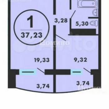 Продается 1-комнатная квартира, 37 м²